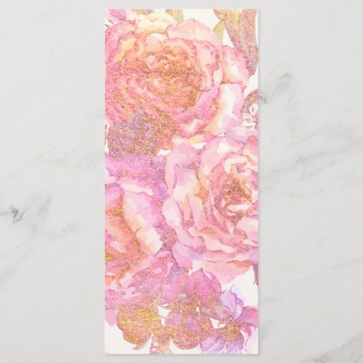 Menu Rose Aquarelle rose (Dos)