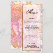 Menu Rose Aquarelle rose (Devant / Derrière)