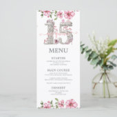 Menu Rose argent Mis Quince Quinceañera (Debout devant)