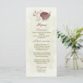 Menu rose blanc poussiéreux fleurs mariage botanique (Debout devant)