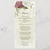Menu rose blanc poussiéreux fleurs mariage botanique (Devant)