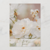 Menu Rose blanche délavée Fleurie Photo Mariage romanti (Dos)