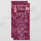 Menu Rose Champagne Pailleté et Étoiles (Devant / Derrière)