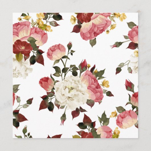 Menu rose de mariage (Dos)