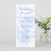 Menu Rose Design Mariage couleur bleu (Debout devant)