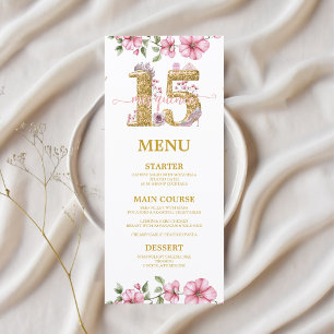Menu Rose Doré Mes Quinze Ans Quinceañera