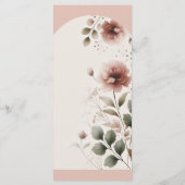 Menu Rose du désert rose et vert floral mariage verdure (Dos)