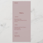 Menu Rose Dusty minimaliste (Devant)