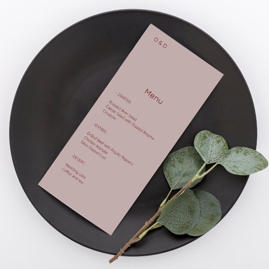Menu Rose Dusty minimaliste