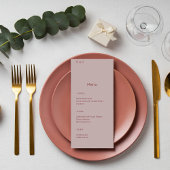 Menu Rose Dusty minimaliste