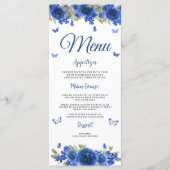 Menu Rose en argent bleu Quinceanera (Devant)