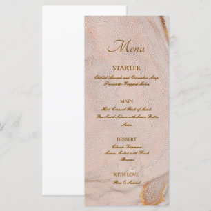 Menu Rose Encre Alcoolique Élégant Plat
