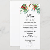 Menu Rose et Berry Mariage de tiges d'aquarelle (Devant / Derrière)