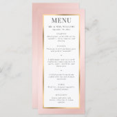 Menu Rose et or élégant Mariage moderne (Devant / Derrière)