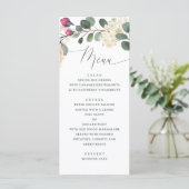 Menu Rose & feuillage à l'aquarelle élégante. Mariage f (Debout devant)