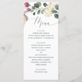 Menu Rose & feuillage à l'aquarelle élégante. Mariage f (Devant)