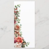Menu rose Floral Eucalyptus Mariage (Dos)