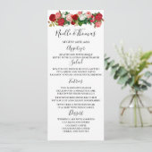 Menu Rose Floral Garland Mariage (Debout devant)