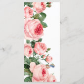 Menu Rose Florale Élégante Mariage Rose Rose Clair (Dos)