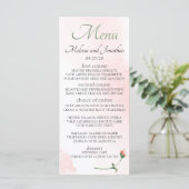 Menu Rose Florale Élégante Mariage Rose Rose Clair (Debout devant)