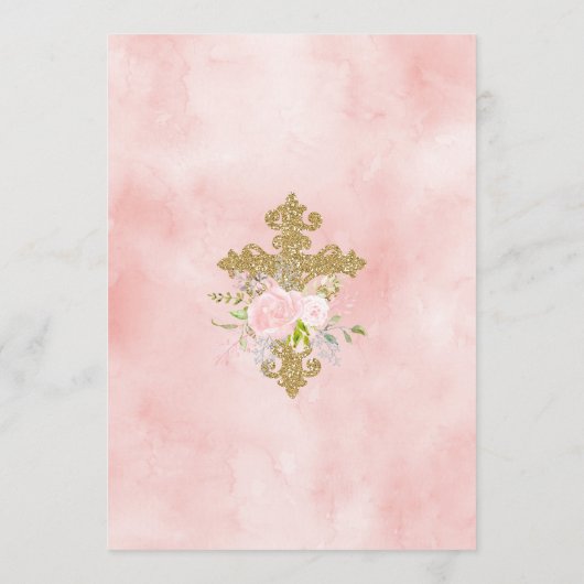 Menu Rose Garden Girl Baptism Custom 5x7 Event (Dos)