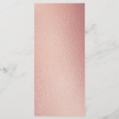 Menu Rose géométrique chic Gold Foil Mariage floral (Dos)