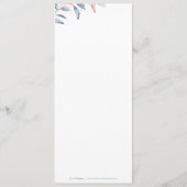 Menu Rose Gold Dusty Blue Greenery Mariage géométrique (Dos)