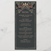 Menu Rose Gold Enchanted Gothique Corbeau Mariage plat (Devant)