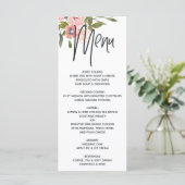 Menu Rose Gold et Floral Blush (Debout devant)