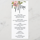 Menu Rose Gold et Floral Blush (Devant)