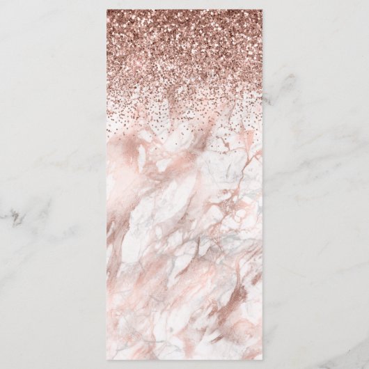 Menu Rose Gold Faux Parties scintillant Marbre Script M (Dos)