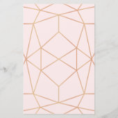 Menu Rose Gold Géométrique | Couleur personnalisée (Dos)