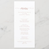 Menu rose Gold Minimaliste Calligraphie (Devant)