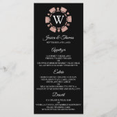 Menu Rose Gold Monogram Poker Chip Casino Mariage (Devant)