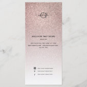 Menu Rose Gold Parties scintillant Hair Salon de maquil (Devant)
