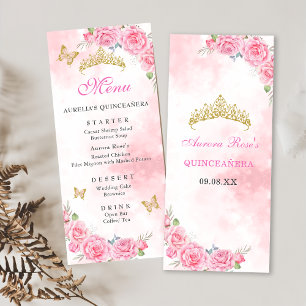 Menu Rose Gold Quinceanera Miss Quince 15 Anos Annivers