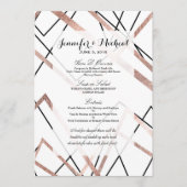 Menu Rose Gold White Linear Triangle Motif Abstrait (Devant)