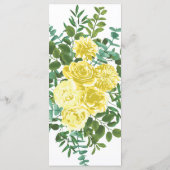 Menu Rose jaune clair Vintage Mariage de printemps (Dos)