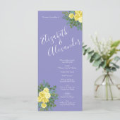 Menu Rose jaune et Mariage de fenêtre violet (Debout devant)