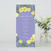 Menu Rose jaune et Mariage de fenêtre violet (Debout devant)