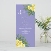 Menu Rose jaune et Mariage de fenêtre violet (Debout devant)