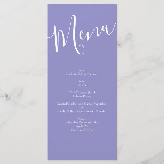 Menu Rose jaune et Mariage de fenêtre violet (Devant)