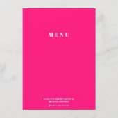 Menu Rose Lilas Mariage Formel Simple (Dos)
