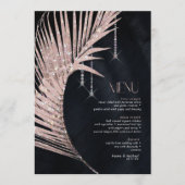 Menu Rose Mariage or/marine Joyau Palm Leaf ID830 (Devant)