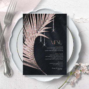Menu Rose Mariage  or/marine Joyau Palm Leaf ID830