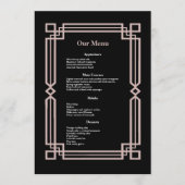 Menu Rose moderne Gold Frontière Marine Black Mariage D (Devant)