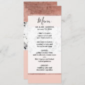 Menu Rose moderne or rose marbre couleur bloc Motif (Devant / Derrière)