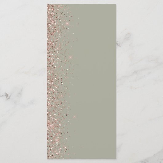 Menu Rose moderne Sage vert or Parties scintillant Mar (Dos)