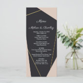 Menu rose noir et or géométrique (Debout devant)