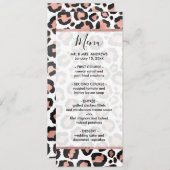 Menu Rose noir moderne  or Empreinte de léopard à huile (Devant / Derrière)